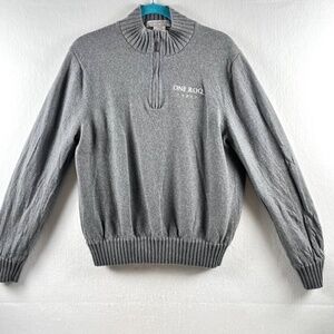 Martin 1/4 Zip Golf Sweater Pure Merino Wool Lined One Roq Vodka Gray Size Large